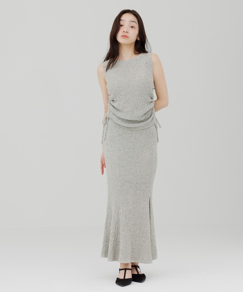 SENEE(セニー)の「soft knit slit long skirt(ソフトニットスリットロングスカート)(スカート・レディース・アイボリー/サンドベージュ/ブラック・MEDIUM/SMALL)」の22枚目の写真