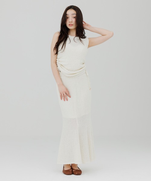 SENEE(セニー)の「soft knit slit long skirt(ソフトニットスリットロングスカート)(スカート・レディース・アイボリー/サンドベージュ/ブラック・MEDIUM/SMALL)」の19枚目の写真
