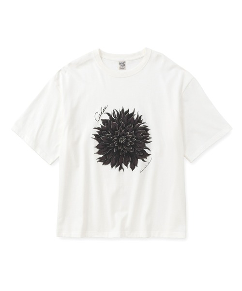 CALEE(キャリー)の「DAHLIA ART TEE <MIHO MURAKAMI DESIGN>(Tシャツ/カットソー・メンズ・ホワイト系その他2/ホワイト系その他・SMALL/MEDIUM/LARGE/X-LARGE)」の2枚目の写真