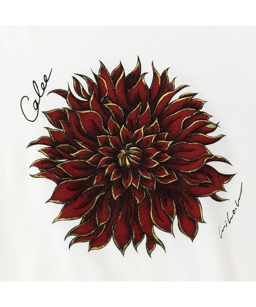 CALEE(キャリー)の「DAHLIA ART TEE <MIHO MURAKAMI DESIGN>(Tシャツ/カットソー・メンズ・ホワイト系その他2/ホワイト系その他・SMALL/MEDIUM/LARGE/X-LARGE)」の5枚目の写真