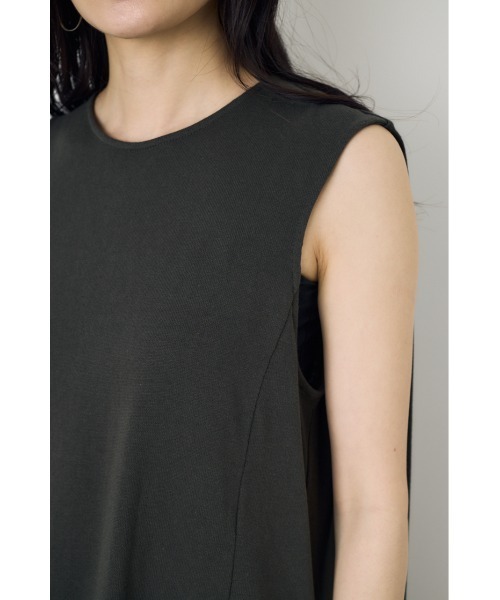 AZUL by moussy（アズールバイマウジー）の「【身長/骨格別着用画像あり】オーバルカットワンピース　春服　夏服　ノースリーブ（ワンピース・レディース・ライトブラック/ライム/ブラウン・SMALL/MEDIUM）」の12枚目の写真