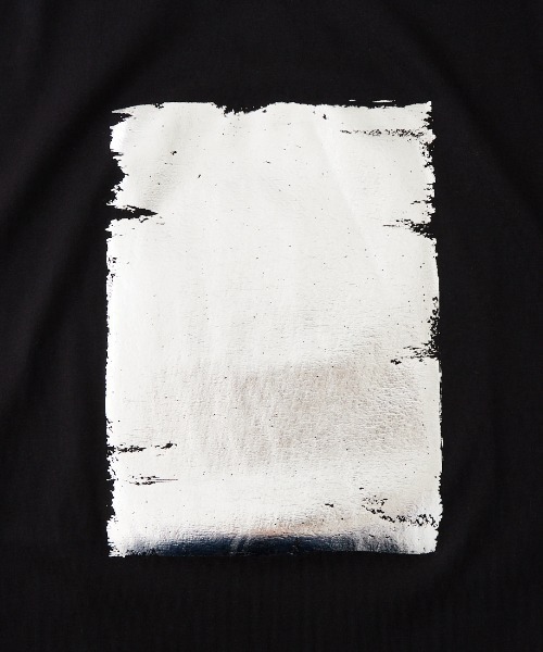 MAISON DE L'ALLURE（メゾンドゥラリュール）の「[MAISON DE L'ALLURE/メゾンドゥラリュール] ボックス 箔プリント フレンチスリーブTシャツ（Tシャツ/カットソー・レディース・ブラック/ブルー/チャコールグレー/オフホワイト・F）」の10枚目の写真