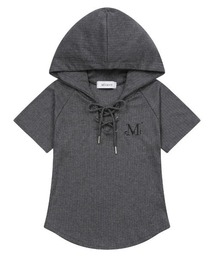 MUCENT | A'GEM/9 × .kom 『MUCENT/ムセント』AMANE PUNCHING EYELET REGLAN HALF HOOD T/AMANE パンチング アイレット ラグラン フード付き半袖Tシャツ(Tシャツ/カットソー)