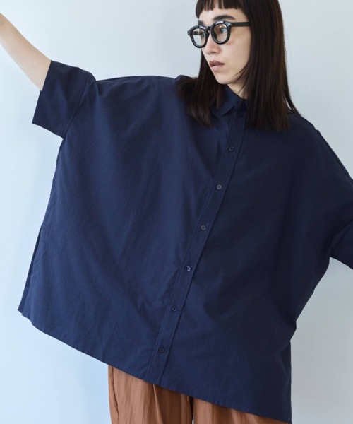 flaeu(フラユ)の「Field Cotton Shirt(シャツ/ブラウス・レディース・ピンク/ネイビー/ブラック/ホワイト・FREE)」の3枚目の写真