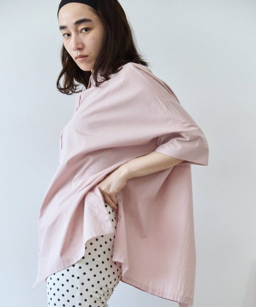 flaeu(フラユ)の「Field Cotton Shirt(シャツ/ブラウス・レディース・ピンク/ネイビー/ブラック/ホワイト・FREE)」の4枚目の写真