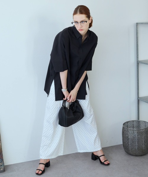 flaeu(フラユ)の「Field Cotton Shirt(シャツ/ブラウス・レディース・ピンク/ネイビー/ブラック/ホワイト・FREE)」の8枚目の写真