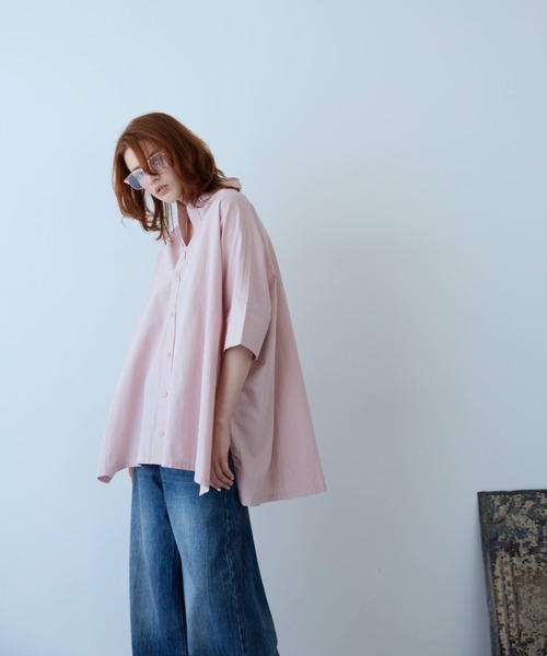 flaeu(フラユ)の「Field Cotton Shirt(シャツ/ブラウス・レディース・ピンク/ネイビー/ブラック/ホワイト・FREE)」の14枚目の写真
