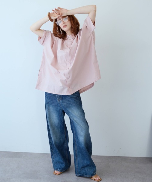 flaeu(フラユ)の「Field Cotton Shirt(シャツ/ブラウス・レディース・ピンク/ネイビー/ブラック/ホワイト・FREE)」の17枚目の写真
