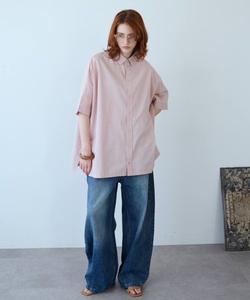flaeu(フラユ)の「Field Cotton Shirt(シャツ/ブラウス・レディース・ピンク/ネイビー/ブラック/ホワイト・FREE)」の18枚目の写真