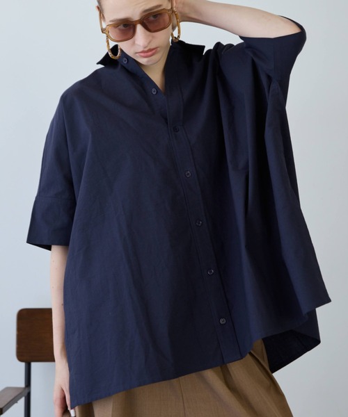 flaeu(フラユ)の「Field Cotton Shirt(シャツ/ブラウス・レディース・ピンク/ネイビー/ブラック/ホワイト・FREE)」の10枚目の写真