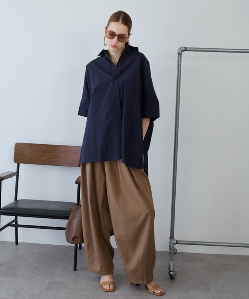 flaeu(フラユ)の「Field Cotton Shirt(シャツ/ブラウス・レディース・ピンク/ネイビー/ブラック/ホワイト・FREE)」の13枚目の写真