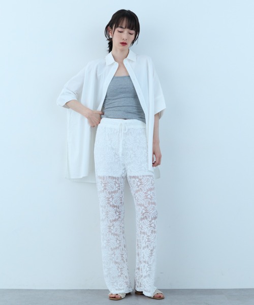 flaeu(フラユ)の「Field Cotton Shirt(シャツ/ブラウス・レディース・ピンク/ネイビー/ブラック/ホワイト・FREE)」の20枚目の写真