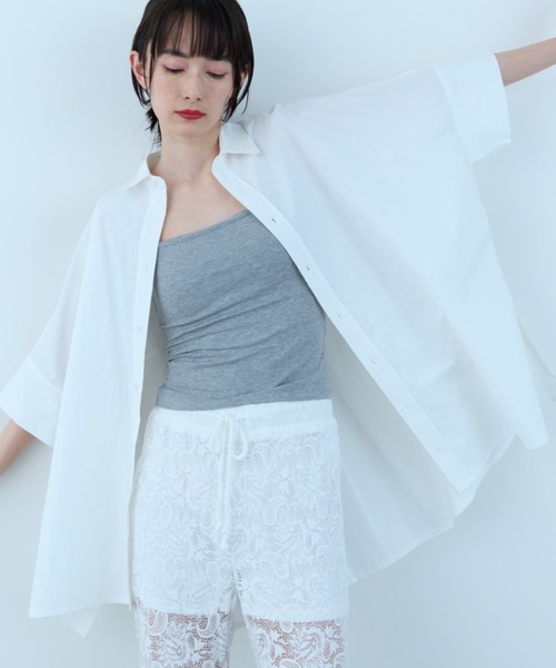 flaeu(フラユ)の「Field Cotton Shirt(シャツ/ブラウス・レディース・ピンク/ネイビー/ブラック/ホワイト・FREE)」の19枚目の写真