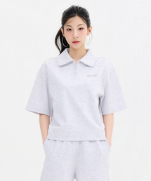 女性 半ジップ 5部 Tシャツ-FBRG5862D0E