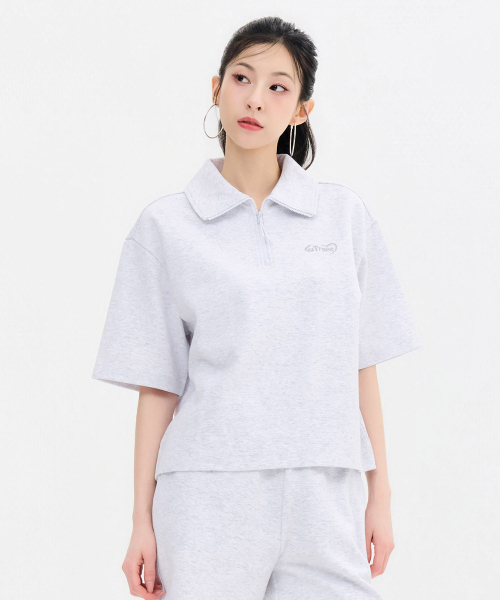 CHASECULT（チェイスカルト）の「女性 半ジップ 5部 Tシャツ-FBRG5862D0E（Tシャツ/カットソー・レディース・ライトグレー・85/90）」の4枚目の写真