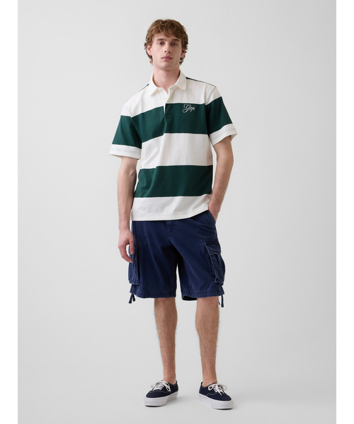 GAP（ギャップ）の「リラックスフィット GAPロゴ ラグビーシャツ（ポロシャツ・メンズ・ネイビー/オフホワイト/ブラック/グリーン・XL/L/S/M/XS）」の17枚目の写真