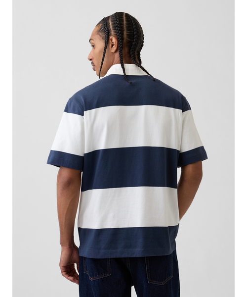 GAP（ギャップ）の「リラックスフィット GAPロゴ ラグビーシャツ（ポロシャツ・メンズ・ネイビー/オフホワイト/ブラック/グリーン・XL/L/S/M/XS）」の22枚目の写真