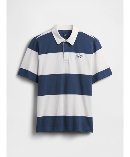 GAP（ギャップ）の「リラックスフィット GAPロゴ ラグビーシャツ（ポロシャツ・メンズ・ネイビー/オフホワイト/ブラック/グリーン・XL/L/S/M/XS）」の5枚目の写真