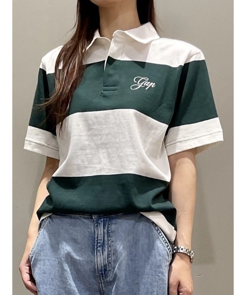 GAP（ギャップ）の「リラックスフィット GAPロゴ ラグビーシャツ（ポロシャツ・メンズ・ネイビー/オフホワイト/ブラック/グリーン・XL/L/S/M/XS）」の7枚目の写真