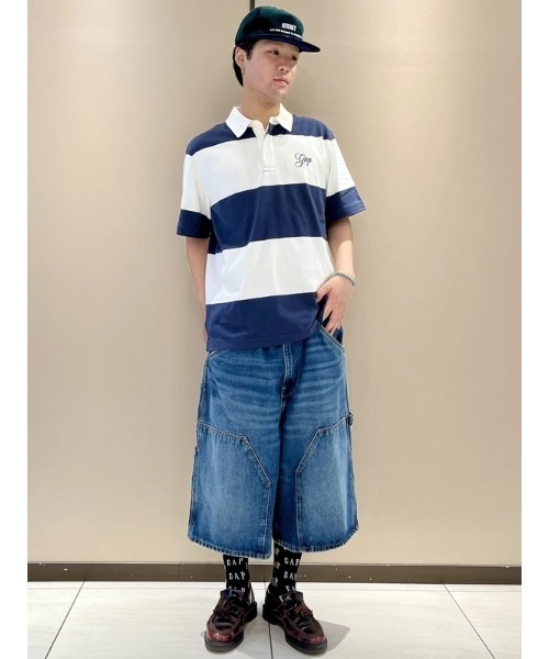 GAP（ギャップ）の「リラックスフィット GAPロゴ ラグビーシャツ（ポロシャツ・メンズ・ネイビー/オフホワイト/ブラック/グリーン・XL/L/S/M/XS）」の13枚目の写真