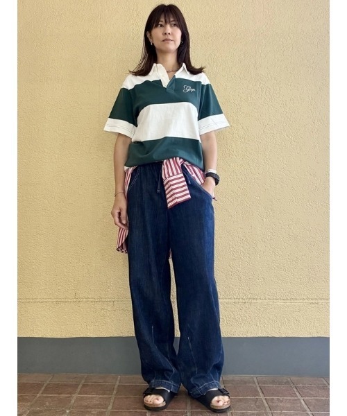 GAP（ギャップ）の「リラックスフィット GAPロゴ ラグビーシャツ（ポロシャツ・メンズ・ネイビー/オフホワイト/ブラック/グリーン・XL/L/S/M/XS）」の8枚目の写真