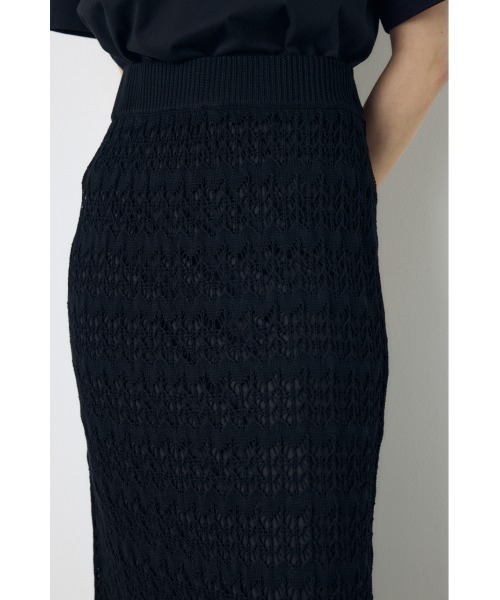 AZUL by moussy(アズールバイマウジー)の「クロシェニットロングスカート(スカート・レディース・アイボリー/ブラック/ライトカーキ・SMALL/MEDIUM)」の13枚目の写真