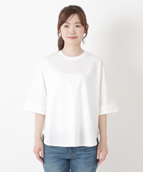 one'sterrace(ワンズテラス)の「シルケット袖 折り返し切替プルオーバー(Tシャツ/カットソー・レディース・ブラック系8/アイボリー系8/ブラウン系8・02)」の4枚目の写真
