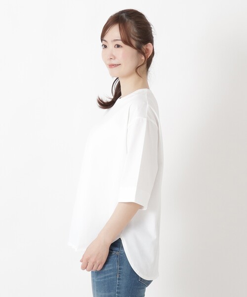 one'sterrace(ワンズテラス)の「シルケット袖 折り返し切替プルオーバー(Tシャツ/カットソー・レディース・ブラック系8/アイボリー系8/ブラウン系8・02)」の5枚目の写真