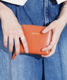KANGOL（カンゴール）の「"06"≪KANGOL≫フェイクレザー ゴールドロゴ ラウンドジップ 二つ折り財布（財布）」