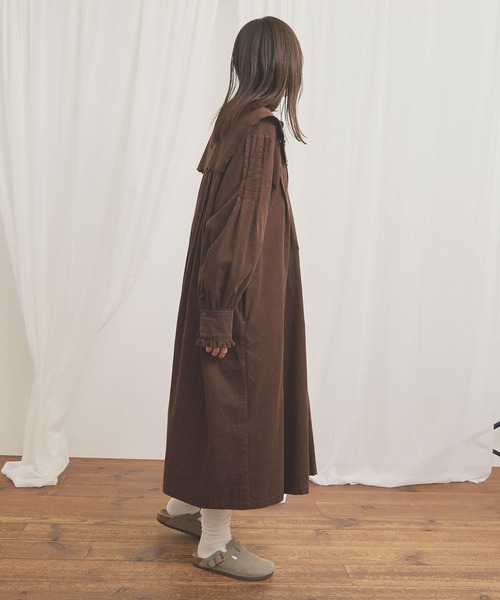 fig London(フィグロンドン)の「shirt corl dress(ワンピース・レディース・ブラック/アイボリー/チョコ・FREE)」の17枚目の写真