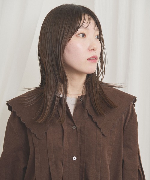 fig London(フィグロンドン)の「shirt corl dress(ワンピース・レディース・ブラック/アイボリー/チョコ・FREE)」の21枚目の写真