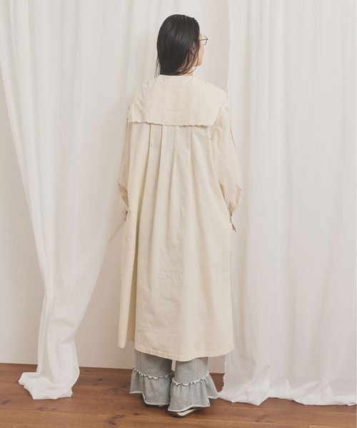 fig London(フィグロンドン)の「shirt corl dress(ワンピース・レディース・ブラック/アイボリー/チョコ・FREE)」の6枚目の写真