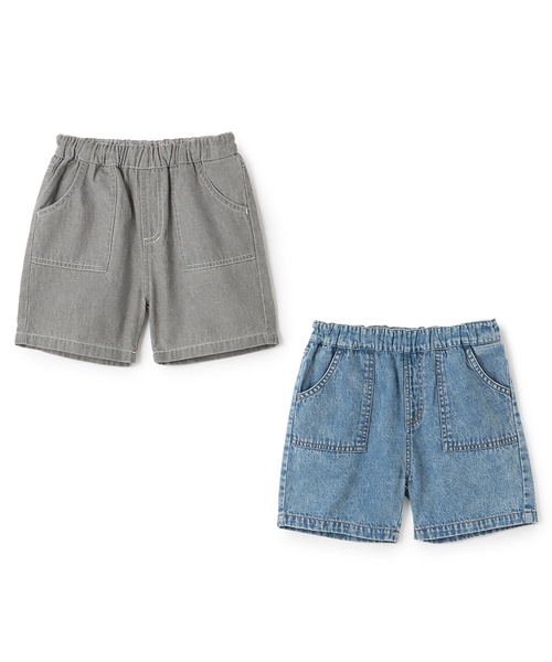 petit main（プティマイン）の「【接触冷感】ブリーチ加工デニムハーフパンツ（デニムパンツ・キッズ・ライトブルー/ライトグレー・80ｃｍ/130cm/120cm/90cm/100cm/110cm）」の17枚目の写真