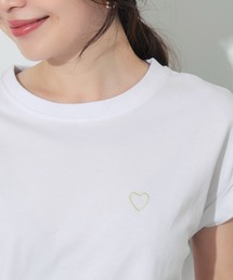 フレンチスリーブ刺繍Tシャツ