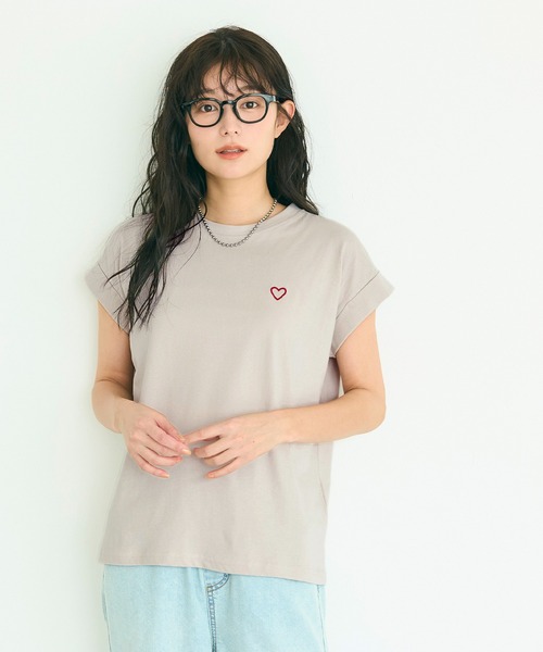 coca(coca)(コカ)の「フレンチスリーブ刺繍Tシャツ(Tシャツ/カットソー・レディース・A/B/D/C・L/M/S/XL)」の9枚目の写真