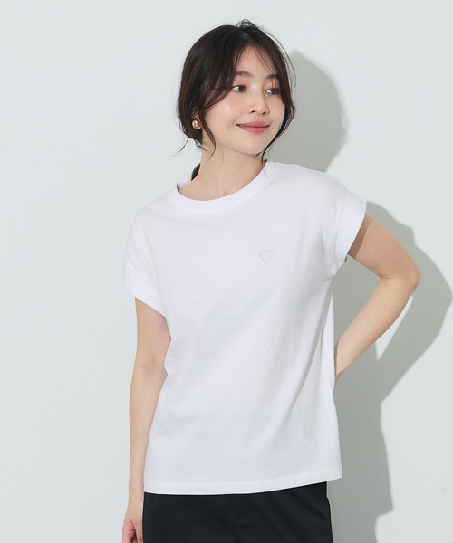 coca(coca)(コカ)の「フレンチスリーブ刺繍Tシャツ(Tシャツ/カットソー・レディース・A/B/D/C・L/M/S/XL)」の16枚目の写真