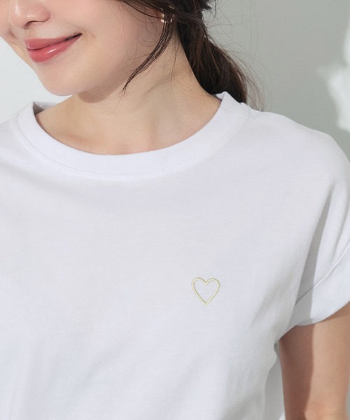 coca(coca)(コカ)の「フレンチスリーブ刺繍Tシャツ(Tシャツ/カットソー・レディース・A/B/D/C・L/M/S/XL)」の17枚目の写真