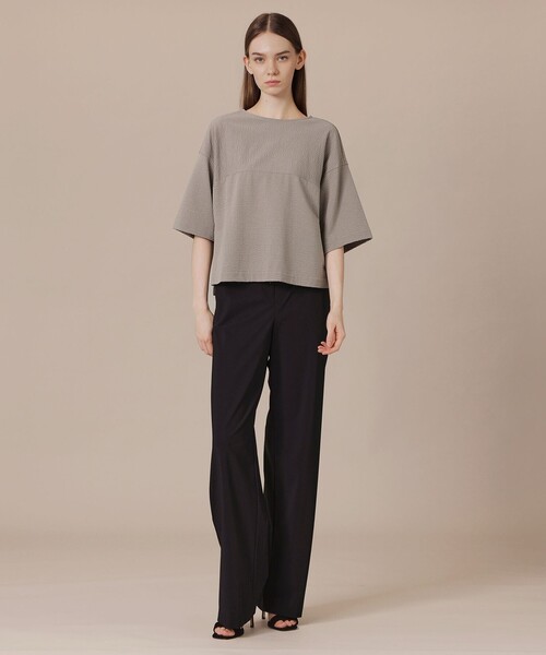 MACKINTOSH LONDON（マッキントッシュ ロンドン）の「【WEB・一部店舗限定】ストレッチサッカーストライプ半袖ブラウス（Tシャツ/カットソー・レディース・ブルー系その他4/ホワイト系その他/オレンジ/グレー系その他・38）」の16枚目の写真