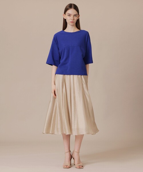 MACKINTOSH LONDON（マッキントッシュ ロンドン）の「【WEB・一部店舗限定】ストレッチサッカーストライプ半袖ブラウス（Tシャツ/カットソー・レディース・ブルー系その他4/ホワイト系その他/オレンジ/グレー系その他・38）」の17枚目の写真