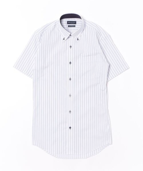 TOKYO SHIRTS（トウキョウシャツ）の「【超形態安定】【吸水速乾】 形態安定ノンアイロン ボタンダウン 半袖ビジネスワイシャツ（ビジネスシャツ・メンズ・パープル・首回り37cm/首回り39cm/首回り41cm/首回り42cm/首回り43cm）」の6枚目の写真