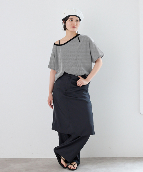 IENA（イエナ）の「FOLKIN' VIOLETTE ROOM ASYMMETRY TEE Tシャツ FVR24407（Tシャツ/カットソー・レディース・ブルー/ブラック・36）」の10枚目の写真