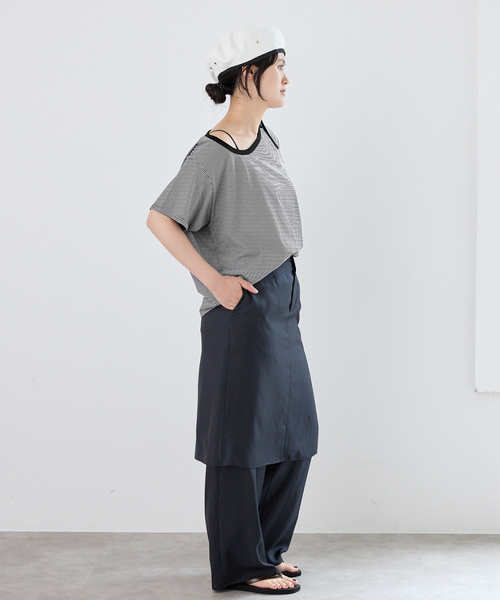 IENA（イエナ）の「FOLKIN' VIOLETTE ROOM ASYMMETRY TEE Tシャツ FVR24407（Tシャツ/カットソー・レディース・ブルー/ブラック・36）」の13枚目の写真