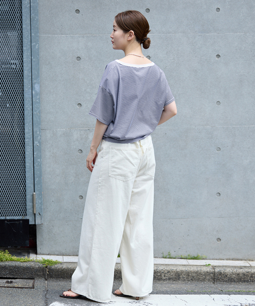 IENA（イエナ）の「FOLKIN' VIOLETTE ROOM ASYMMETRY TEE Tシャツ FVR24407（Tシャツ/カットソー・レディース・ブルー/ブラック・36）」の20枚目の写真