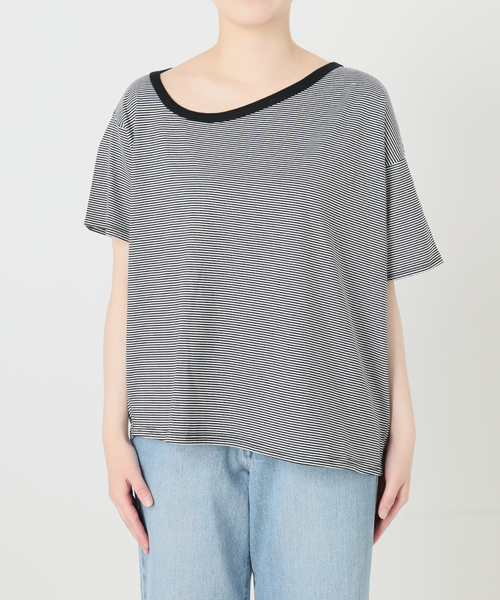 IENA（イエナ）の「FOLKIN' VIOLETTE ROOM ASYMMETRY TEE Tシャツ FVR24407（Tシャツ/カットソー・レディース・ブルー/ブラック・36）」の22枚目の写真