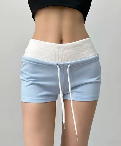 BARELY BLUE（ベアリーブルー）の「【 BARELY BLUE / ベアリーブルー 】 ドローコード スウェット ショートパンツ（スウェットパンツ・レディース・ブラック/ブルー/グレー・M/L/S）」の5枚目の写真