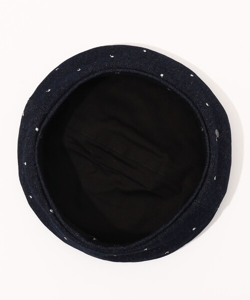 MAISON MICHEL（メゾンミッシェル）の「MAISON MICHEL New Billy Denim ドットエンブロイダリーベレー（ハンチング/ベレー帽・レディース・ネイビー・M/S）」の6枚目の写真