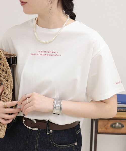 fredy emue(フレディエミュ)の「シルケットラウンドヘムTシャツ(Tシャツ/カットソー・レディース・イエロー/オフホワイト/ベージュ/チャコールグレー・38)」の1枚目の写真