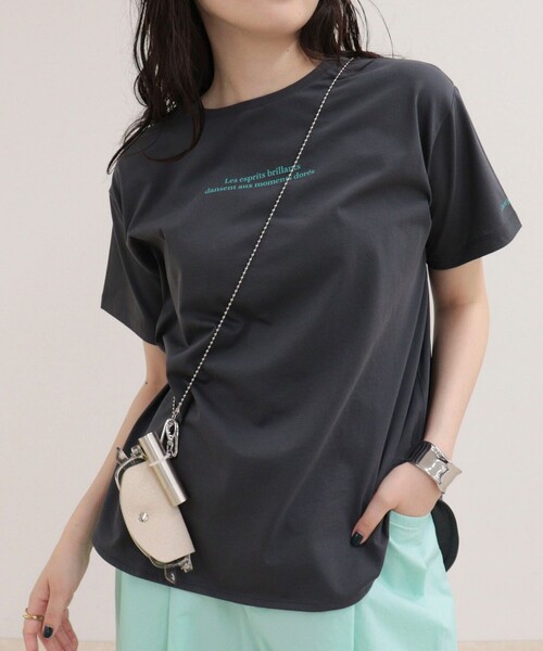 fredy emue(フレディエミュ)の「シルケットラウンドヘムTシャツ(Tシャツ/カットソー・レディース・イエロー/オフホワイト/ベージュ/チャコールグレー・38)」の2枚目の写真