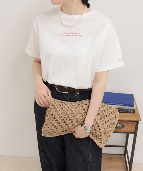 fredy emue(フレディエミュ)の「シルケットラウンドヘムTシャツ(Tシャツ/カットソー・レディース・イエロー/オフホワイト/ベージュ/チャコールグレー・38)」の7枚目の写真