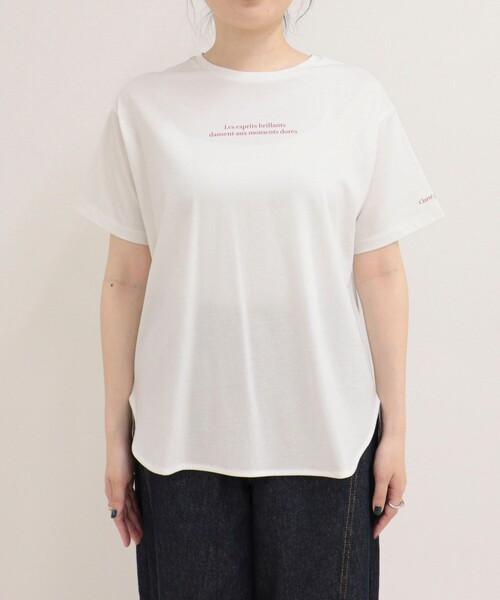 fredy emue(フレディエミュ)の「シルケットラウンドヘムTシャツ(Tシャツ/カットソー・レディース・イエロー/オフホワイト/ベージュ/チャコールグレー・38)」の9枚目の写真